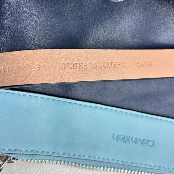 Calvin Klein Belt with Fanny Pack Bag Zip Pouch Blue Adjustable Size S - Picture 7 of 9